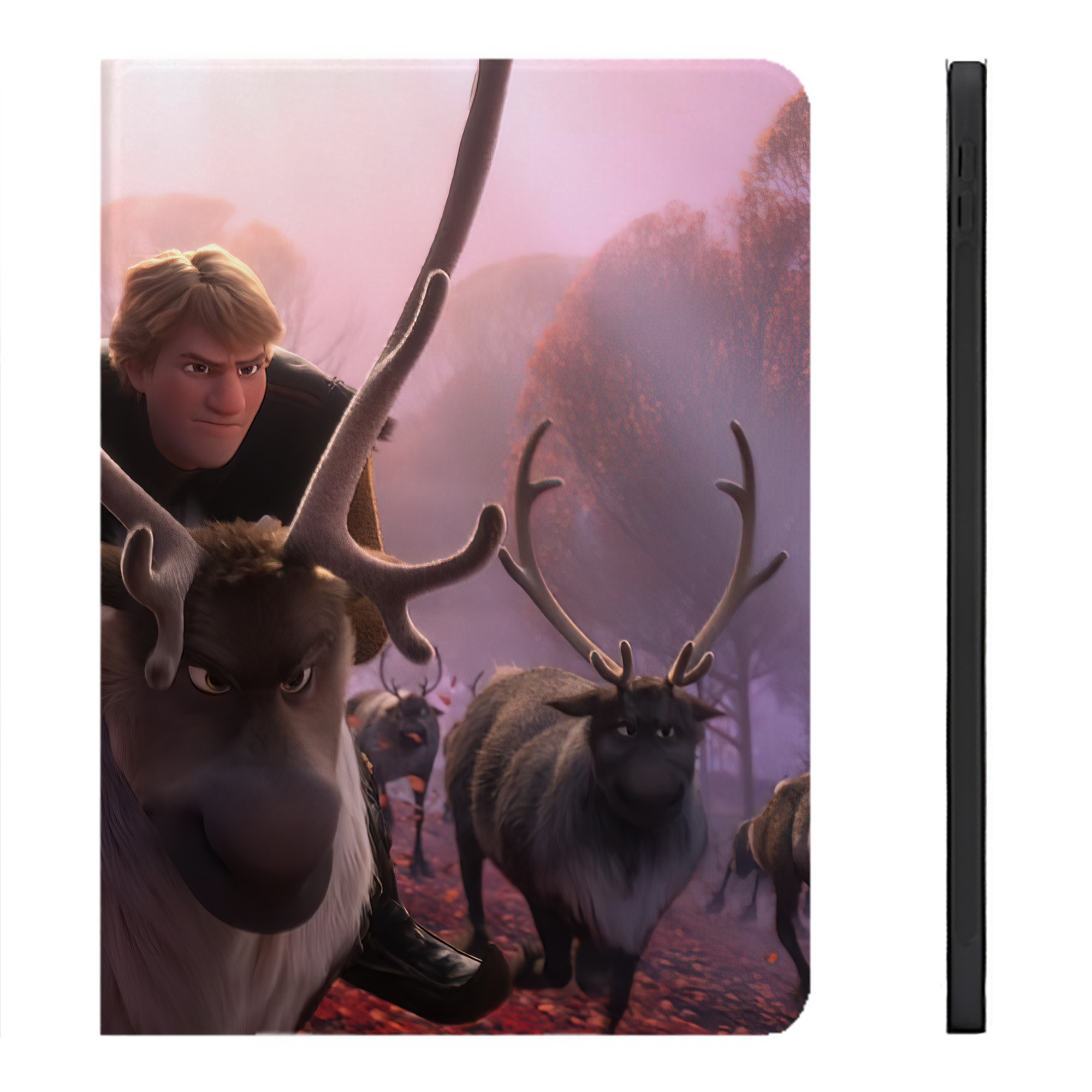 （画像用） アナと雪の女王 アンナ エルサ Frozen Anna Elsa IPadケース ペンホルダー付き ブックスタイルデザイン